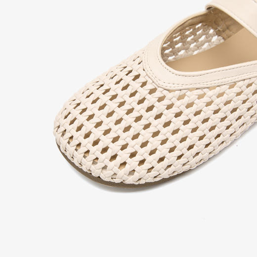 【限时秒杀】西遇镂空编织玛丽珍鞋女2026春夏季新款一字带单鞋软底透气通勤鞋V0066324 商品图5