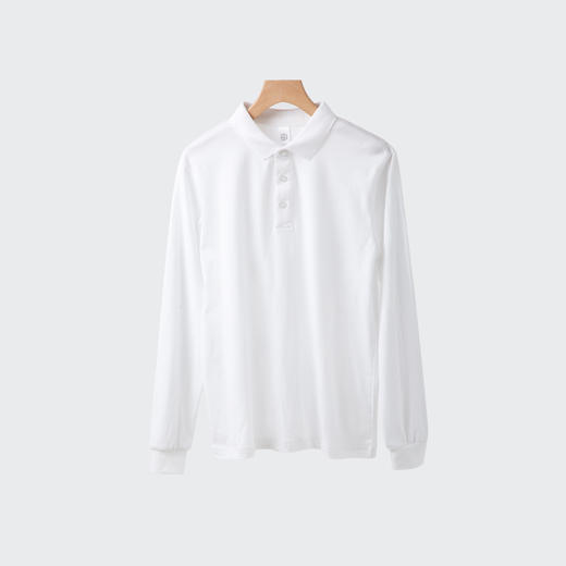 Polo领长袖白T 商品图1