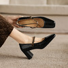 阿么手工女鞋法式气质高跟单鞋春季新款金属一字带玛丽珍鞋6.5CM 商品缩略图1