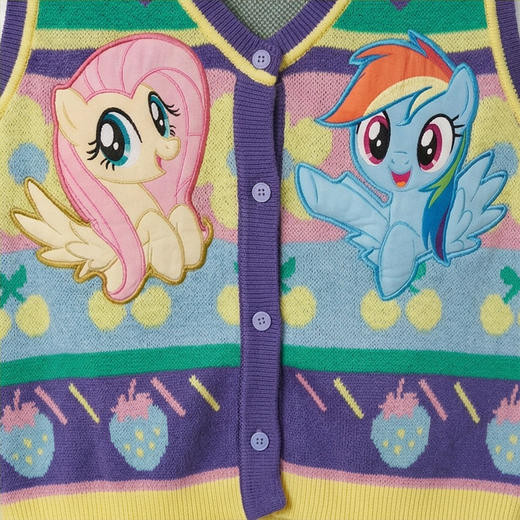 小马宝莉联名年衣童装针织马甲春季新款女童小马宝莉春季多彩马甲N1261010A05 商品图3