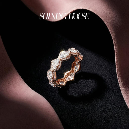 Forever·永恒之环系列 [ShiningHouse培育] 专利特切钻石[星运钻] 18k金钻石戒指 人工真钻人造钻石K金戒指时尚钻石女戒悦己送礼臻选【此商品不支持7天无理由退货退款】预计3日发货 商品图3