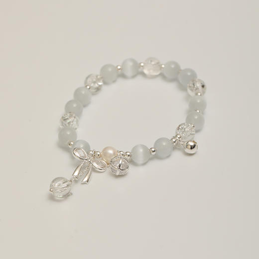 新款中式白水晶蝴蝶结猫眼石手链手串-纪念日百货门店同款159219522 商品图9