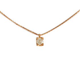 周大福AU750玫瑰金时尚简约0.153克拉钻石吊坠项链46CM（长度可调节）120226TJ56