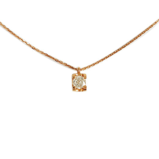 周大福AU750玫瑰金时尚简约0.153克拉钻石吊坠项链46CM（长度可调节）120226TJ56 商品图0