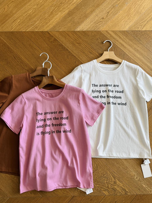 3924独领气质~松弛字母复古圆领短袖T【包邮+三天无理由退换】 商品图6