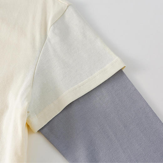 【水彩动物假两件T恤】棉花堂针织长袖假两件T恤  A类 10A级抗菌  吸湿透气  FA61005 商品图8