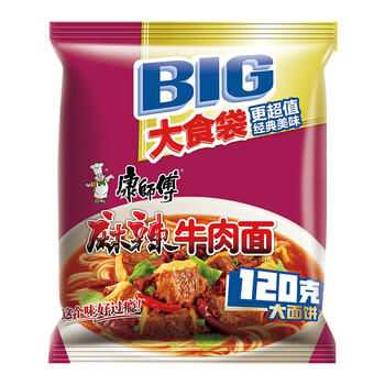 康师傅方便面 大食袋麻辣牛肉面五连包143g*5 泡面袋装速食 方便食品 /粮油调味 /方便食品 /方便面 商品图5