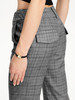 TR她热 柏林漫步 灰色格纹开衩复古通勤简约七分直筒微喇西装裤 商品缩略图1