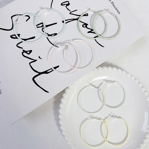 高级感彩色大圈圈耳环耳圈（50mm）-纪念日百货门店同款169698820 商品图0