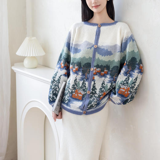 苏苏姐家雪乡开衫手工diy编织钩针毛衣外套毛线团衣服材料包 商品图3