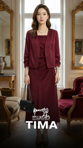 收腰捏褶订扣百搭显瘦长款吊带裙