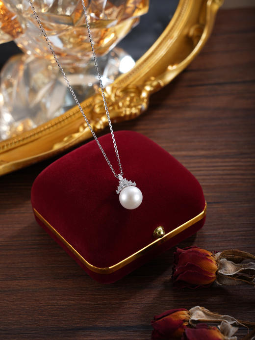 子佩集【皇冠史诗】银S925珍珠惜王妃吊坠【P2863】双色三角吊坠可打开(不含链)2602 商品图9