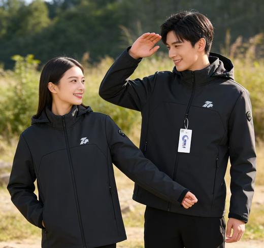 【26连帽软壳风衣】2026新款春秋薄绒连帽软壳风衣上衣03h 商品图0