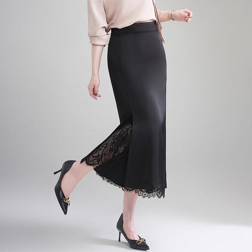 「自」全新升级【铂金会员146/天猫189/差价43】(22153)洛诗琳气质蕾丝花边拼接半身裙2026新款高腰显瘦中长鱼尾裙 商品图1