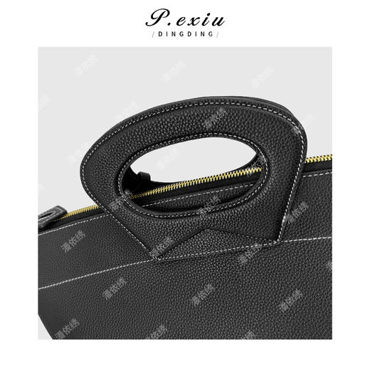 头层牛皮小众明线设计通勤时髦大容量手提包 BL5979 商品图2