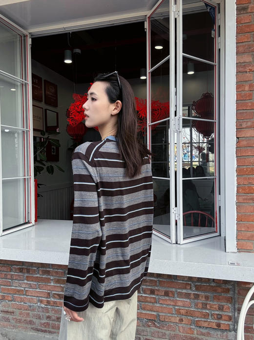 【条纹控】噢蜜ooomeooo条纹羊毛🦙套头衫 商品图3