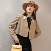 剩L/XL 芳外新款短款小个子外套新款拼色翻领单西式外套8T21AW0365 商品缩略图3