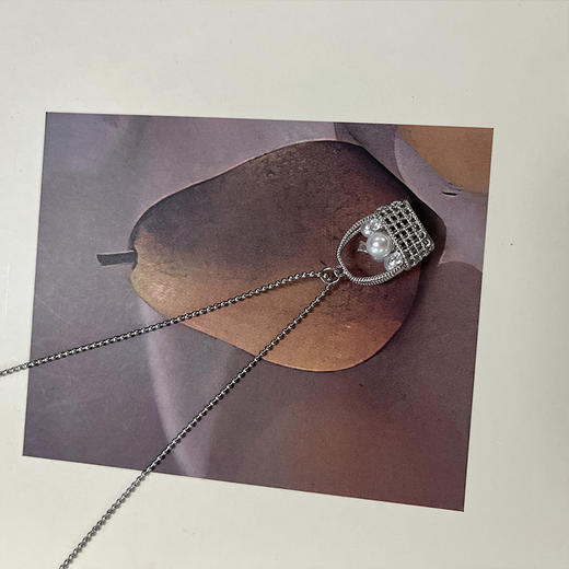 百搭花篮珍珠吊坠项链女款长链-纪念日百货门店同款169699187 商品图3