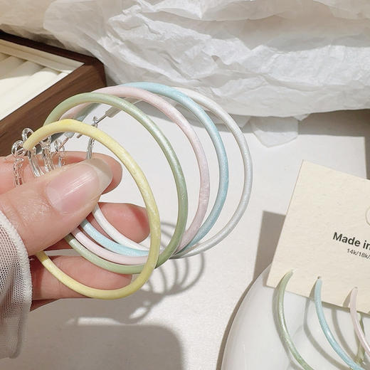 高级感彩色大圈圈耳环耳圈（50mm）-纪念日百货门店同款169698820 商品图1