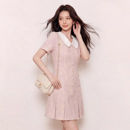 奢姿大码女装2026夏季减龄娃娃领小香风连衣裙胖妹妹通勤时尚裙子9962894580 商品图1