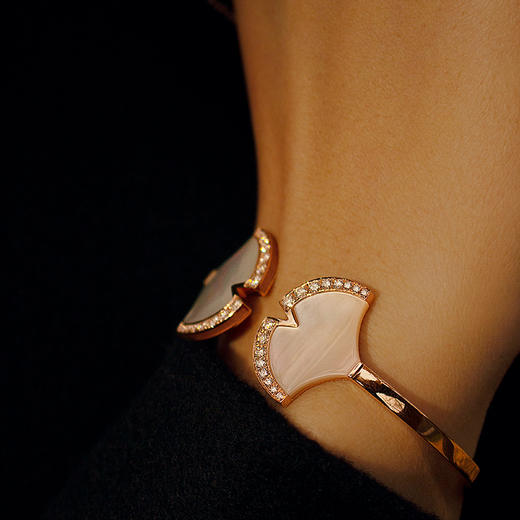 ［东方幸趣］18K玫瑰金贝母镶钻手镯#迎幸 商品图3