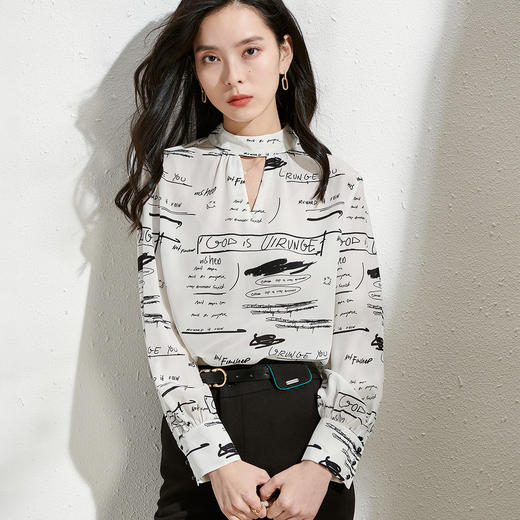 剩S 芳外100%桑蚕丝衬衫8T22AC0206 商品图2