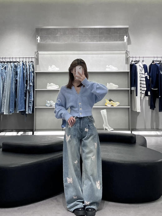 311-3 一步到位底裤价 超吸睛 ann蝴蝶刺绣 阔腿牛仔裤 炒鸡时髦 商品图10