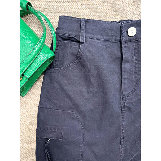 打破边界 时髦工装风100%棉半裙 藏青复古洗水 减龄百搭 全身高覆盖 商品图6