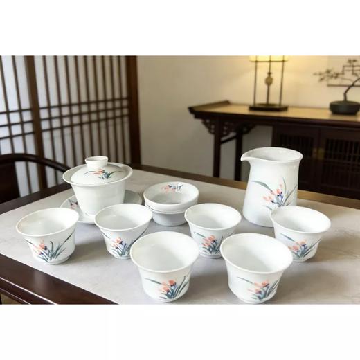 汉茗 兰为王者香茶具套装 1套（三才盖碗*1，公道杯*1，茶杯*6，茶漏*1，盖置*1） 商品图3