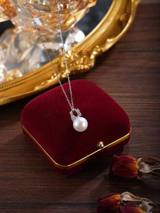 子佩集【皇冠史诗】银S925珍珠惜王妃吊坠【P2863】双色三角吊坠可打开(不含链)2602 商品图10