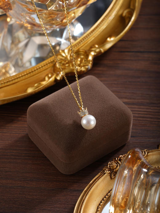 子佩集【加冕时刻】银S925珍珠惜王妃套链项链【P2991】镀金皇冠2602 商品图2