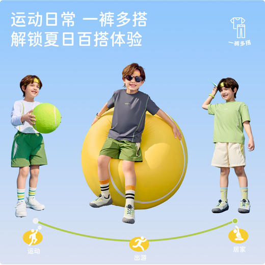 柠檬宝宝2026夏季新款男孩女童户外运动拼色速干短裤骑行裤子聚★为爱严选 商品图1