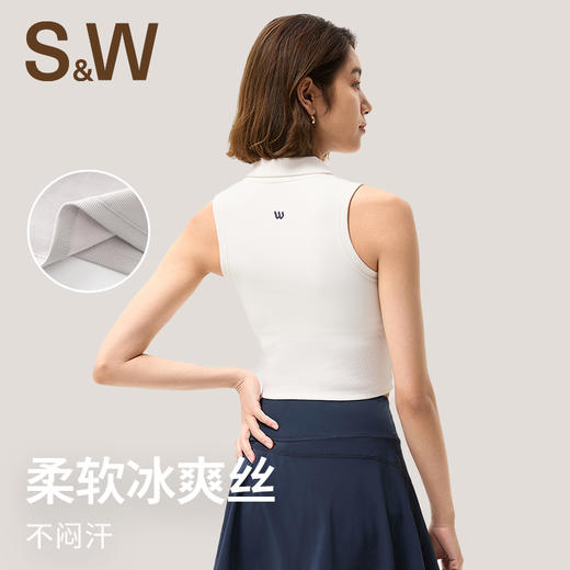 【SW速惟】 固定胸垫柔软冰爽丝透气无袖瑜伽运动背心8352 商品图3