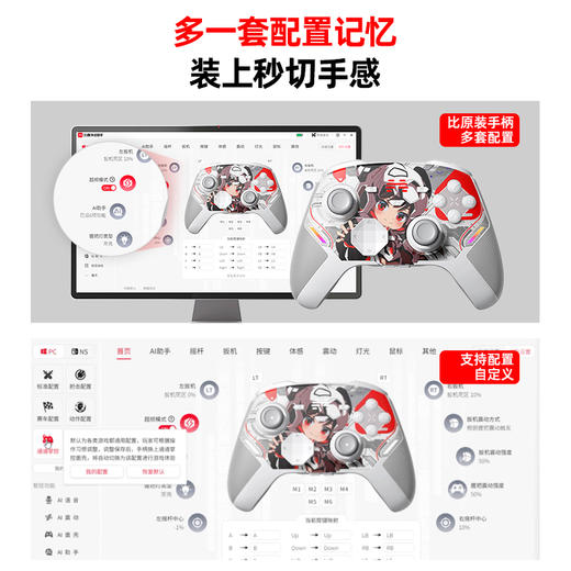 北通鲲鹏40御铠白游戏手柄 通通掌控主题面壳 商品图1