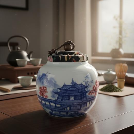 汉茗 山水旅行茶具 1套（ 公道杯*1茶杯*3茶叶罐*1） 商品图3