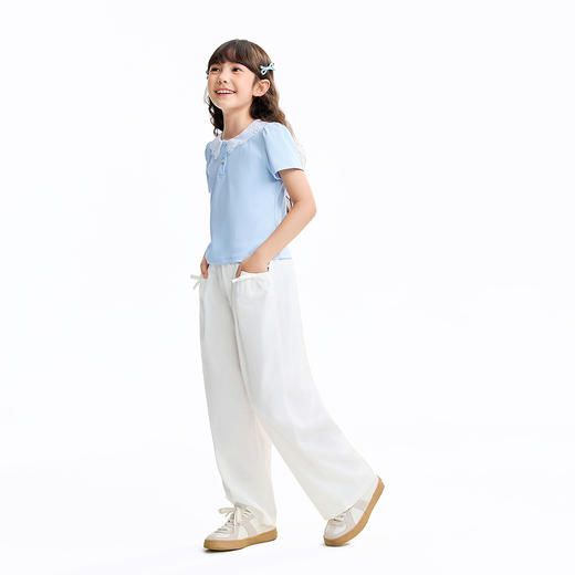 女童翻领短袖针织衫夏季新款安奈儿童装EG621617 商品图3