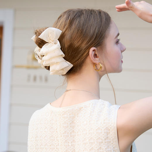 三彩2026新款缎面星光发夹甜美约会通勤闺蜜送礼浪漫头饰女 商品图2