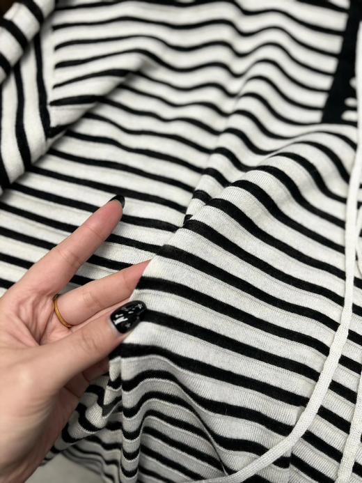 【蚕丝羊毛绑带罗马领条纹上衣】春夏可当防晒软糯亲肤，度假通勤都能穿WD 商品图11