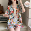 【自带胸垫】公主风睡衣女夏季薄款带胸甜美碎花短袖短裤宽松可外穿家居服套装。rh 商品缩略图1