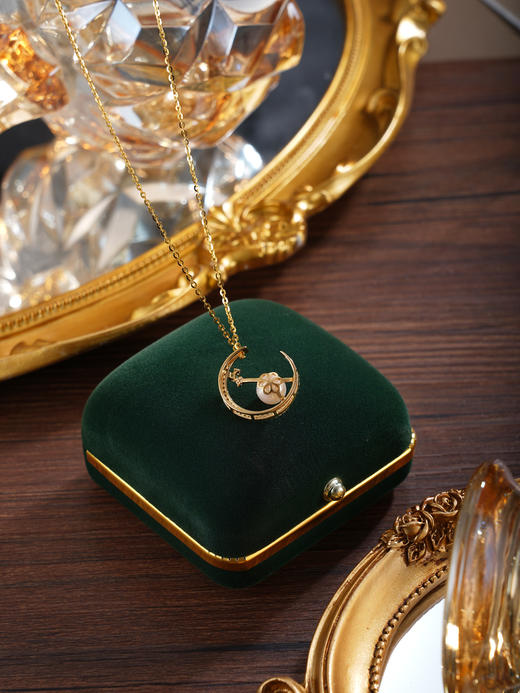 子佩集【月神之吻】银S925珍珠惜王妃套链项链【P2095】镀金月亮2602 商品图3