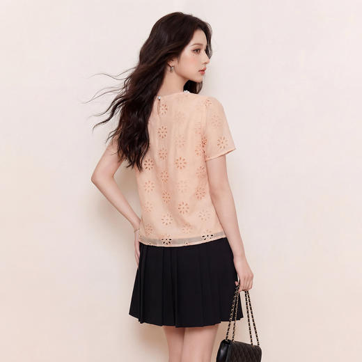 奢姿大码女装2026夏季胖妹妹时尚花朵蕾丝上衣气质减龄通勤小衫9962253568 商品图3