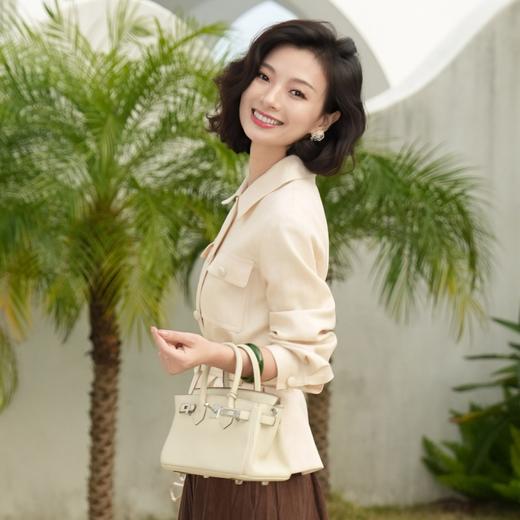 西子/沙丘莱赛尔亚麻腰带收腰杏色老钱风设计感外套/WTHY0113 商品图3