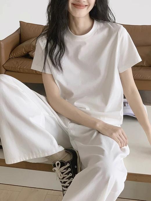 老米优品🎈3-5天！100%新疆棉，259g高克重, 高品质少年感 纯色基础款短袖tee~ T260311A 商品图5