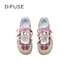 Dfuse迪芙斯2026春季新款反绒皮格纹拼接双鞋带复古德训鞋运动鞋DFE1112137 商品缩略图4