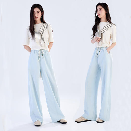 素冷松弛『吉罗纪 清冷棉莱老钱裤』2026春夏新款 轻薄透气 藏肉显瘦 舒适百搭 商品图3