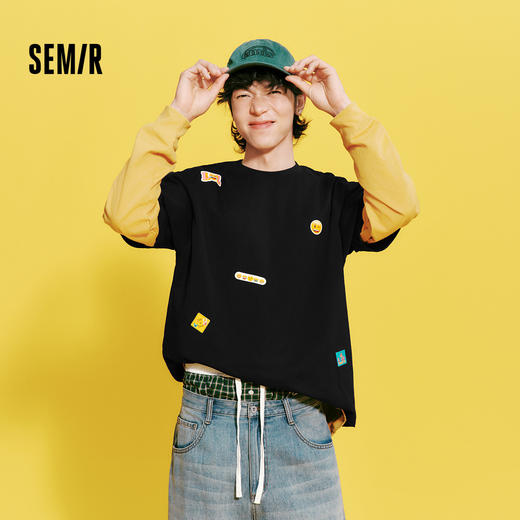 森马emoji™ 联名系列短袖T恤男夏季纯棉印花针织衫2026新款情侣 商品图1