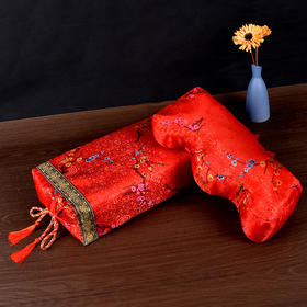 红色 寿枕男女头脚枕黄帝枕稻谷壳荞麦枕头枕脚蹬