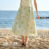 欧芮儿法式印花设计2026年新款夏季女绿色度假风抽绳收腰时尚套装 商品缩略图2