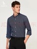 哈吉斯春季新款长袖纯色棉质衬衫男条纹商务休闲衬衣 商品缩略图0