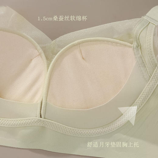 ZYQ-568  小胸文胸蕾丝性感舒适桑蚕丝聚拢透气果冻条上托调整型无骨内衣女（单件） 商品图3